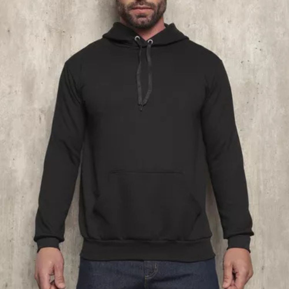 Moletom Unissex Flanelado Canguru com Capuz de Algodão